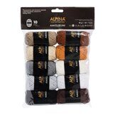 Пряжа ALPINA "AMIGURUMI" состав: 100% хлопок, вес: 10 х 25 г, дл.нити 10 х 62 м Set № 01